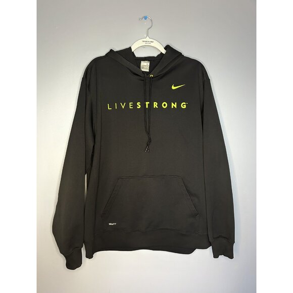Nike Livestrong Hoodie Mens XL Therma Fit Pullover Sweatshirt Athletic Training - Picture 2 of 12